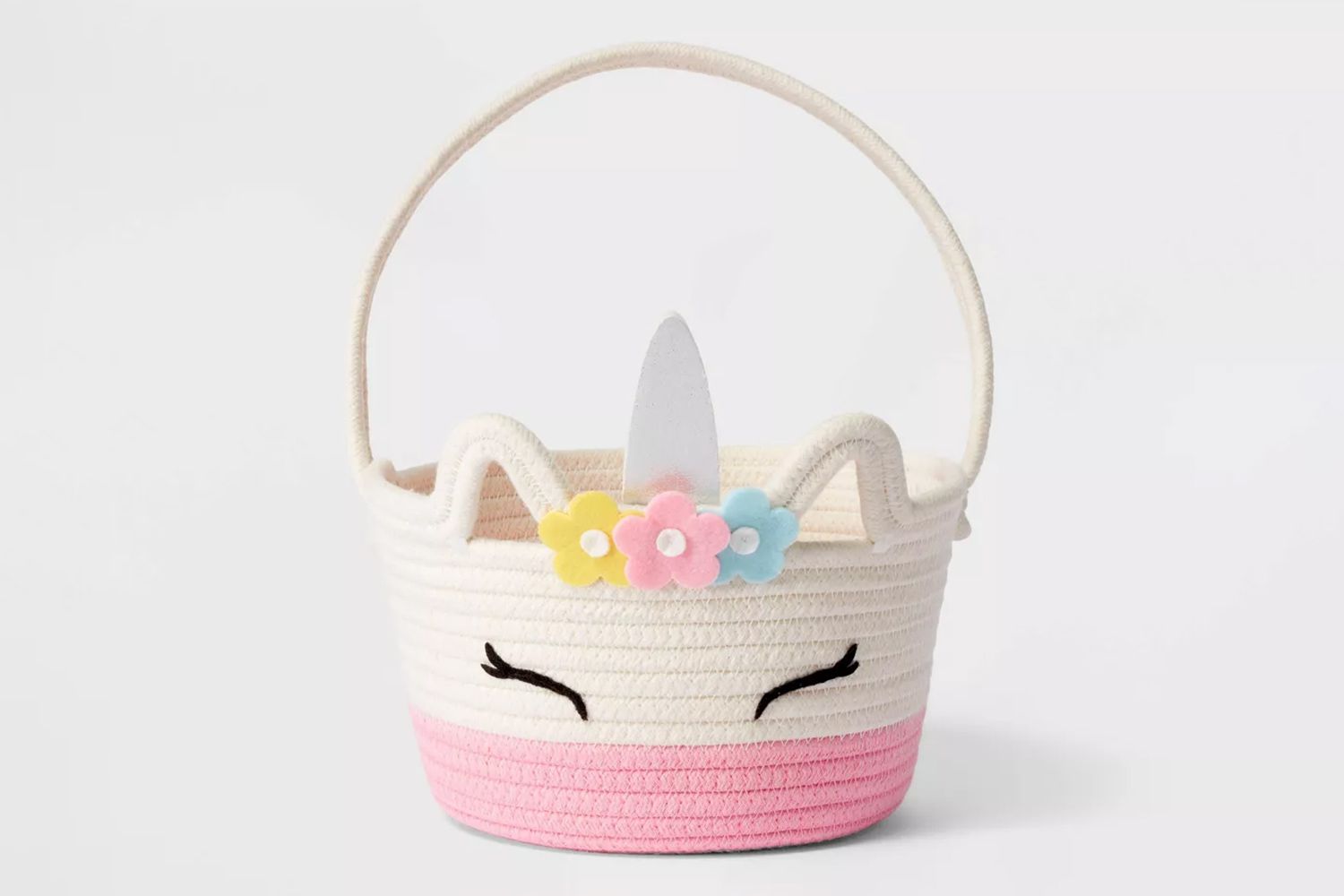 Spritz Panier de Pâques décoratif en corde circulaire Licorne