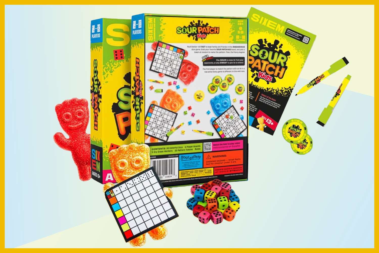 Ce jeu de dés Sour Patch Kids rassemble les adolescents autour d'une table