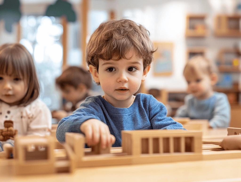 Un enfant dans une classe Montessori
