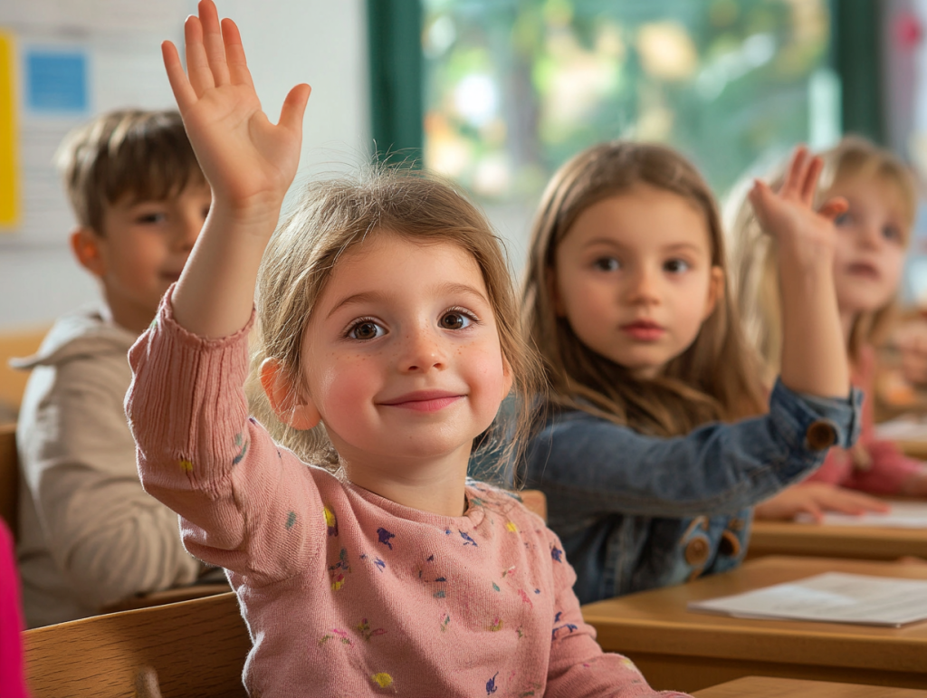 Une classe d'académie de langues avec des jeunes garçons et filles