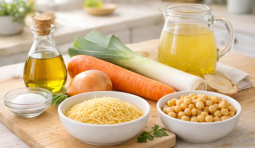 Quels ingrédients contiennent la soupe de nouilles et de légumes de grand-mère ?