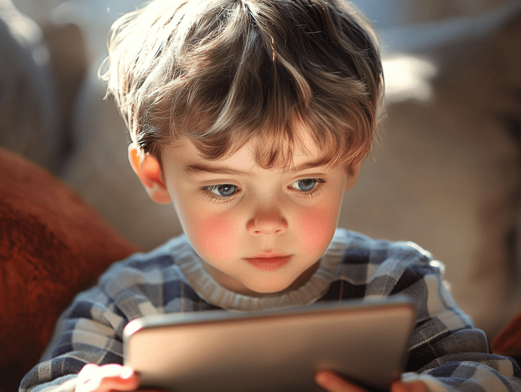 Un garçon avec une tablette